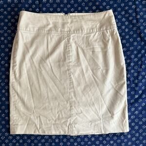 Banana Republic 6 Wide Waistband Short Pencil Stretch Cotton Khaki Skirt
